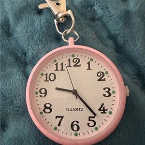 Pink Clip-On Quartz Watch